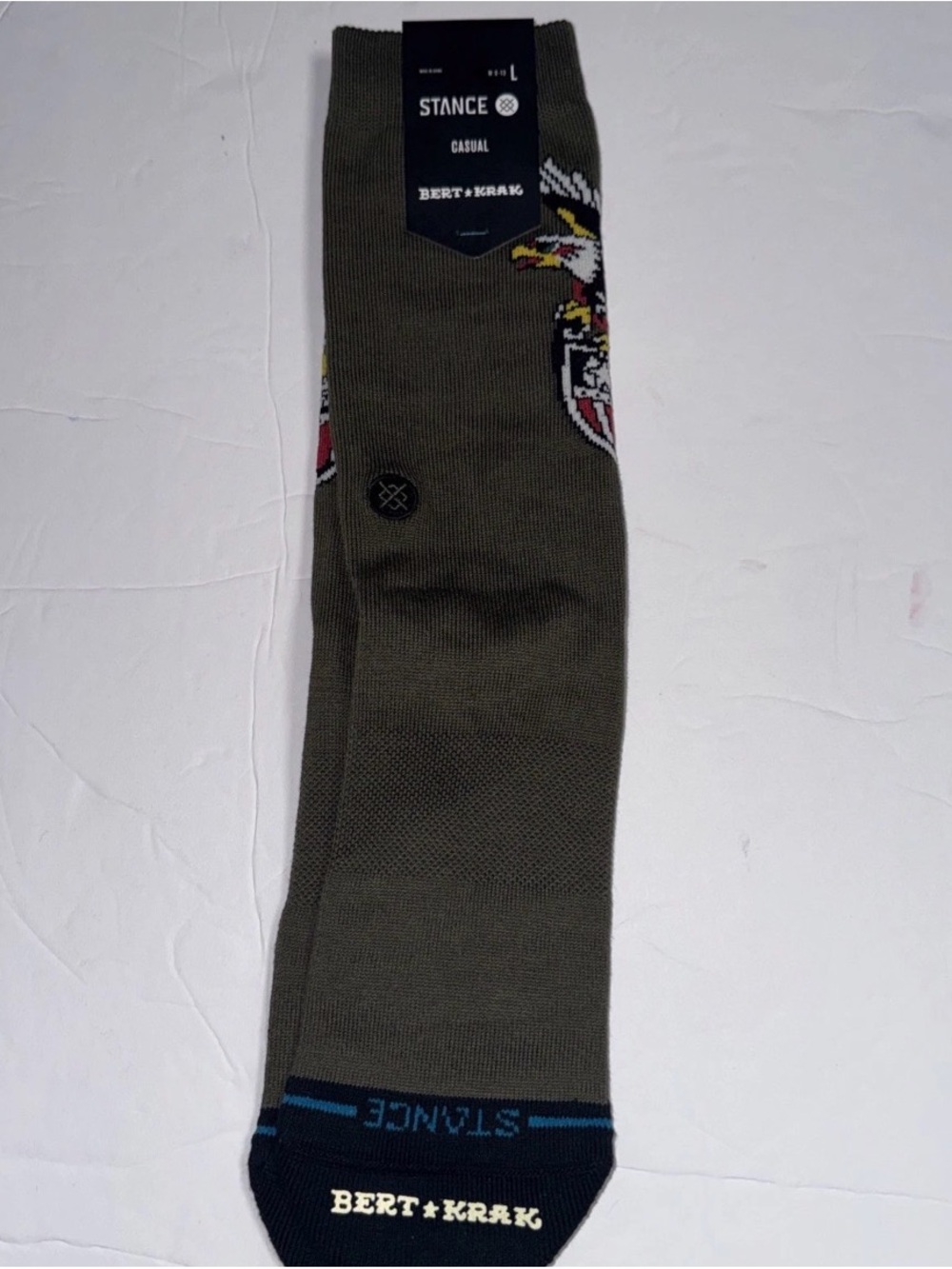 Stance Olive Bert & Krack Casual Socks with Crest Accent